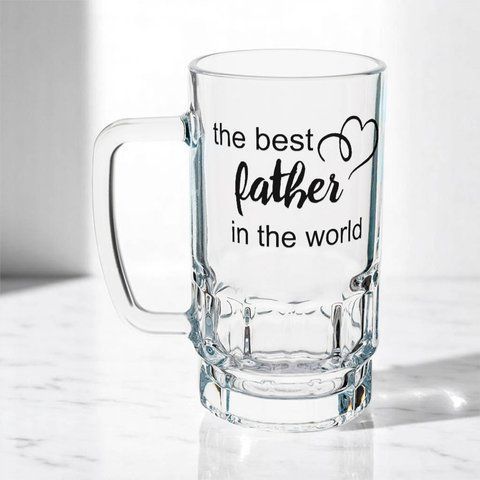 Келих для Батька, 0,55л пивний, прозорий з принтом - the best Father 1.2.41-055KS фото