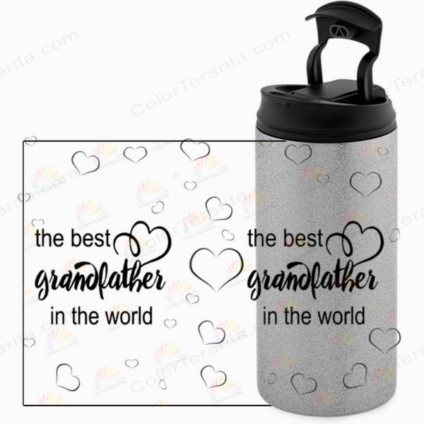Термочашка для Дедушки, глиттер сереб 450: Best Grandfather 1.8.33-450GS фото