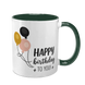 Чашка до Дня Народження, темно-зелена з принтом - Happy Birthday to you 6.1.21 фото