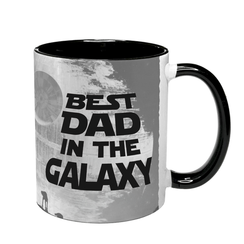 Чашка для Батька, чорна з принтом - Best DAD in the Galaxy 1.2.82 фото