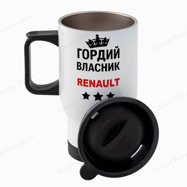 Термокружка для водія, в авто, біла: власник RENAULT 8.7.19-TAutoW фото