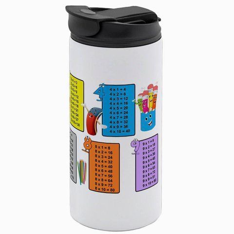 Термочашка для детей, белая 450мл: С таблицей 9.1.19-450TW фото