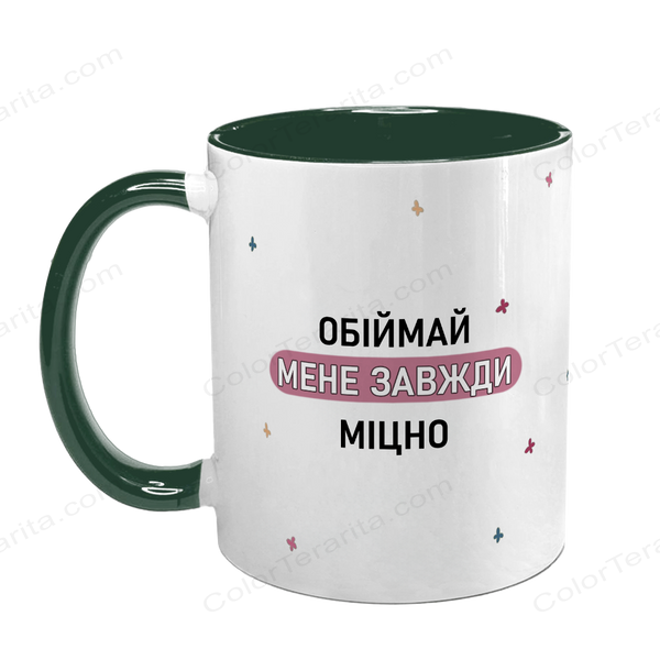 Чашка для Мами, темно-зелена з принтом: Зроблено тобою 1.1.16-F фото