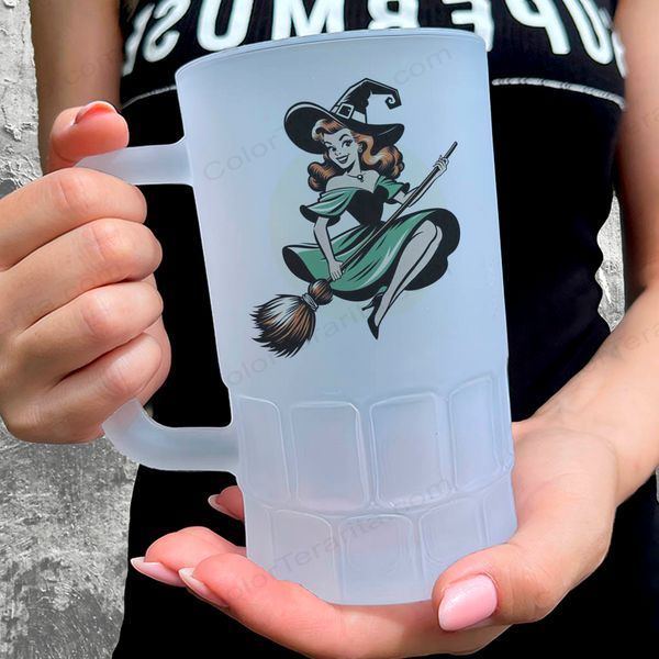 Келих 0,55л пивний, матовий з принтом - Відьма 10.35-055KM фото