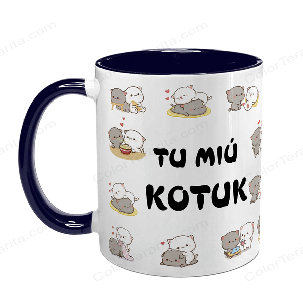 Чашка темно-синя з принтом для Коханого: Ти мій котик 2.2.9 фото