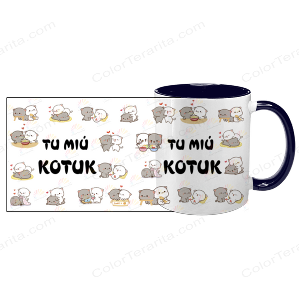 Чашка темно-синя з принтом для Коханого: Ти мій котик 2.2.9 фото