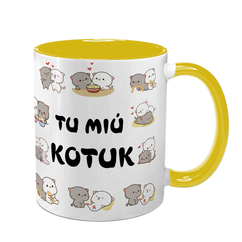 Чашка жовта з принтом для Коханого: Ти мій котик 2.2.9 фото