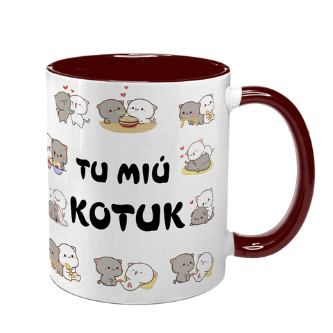 Чашка бордова з принтом для Коханого: Ти мій котик 2.2.9 фото