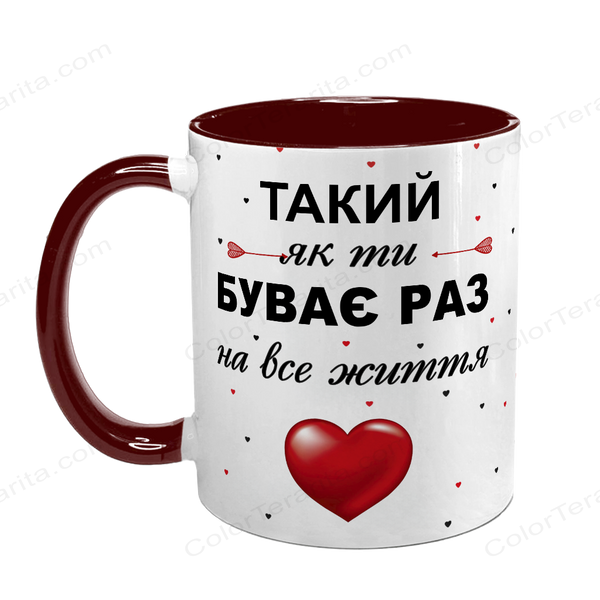 Чашка для Коханого, бордова з принтом: Кращий Коханий 2.2.34 фото