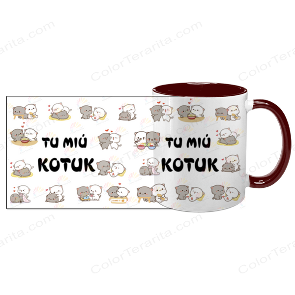 Чашка бордова з принтом для Коханого: Ти мій котик 2.2.9 фото
