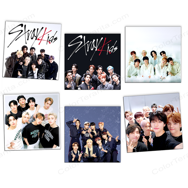 Магниты K-POP Stray Kids 96х96mm Комплект 6шт MG-0009 фото