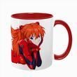 Чашка аниме, красная с принтом - Аска-Евангелион (Evangelion)