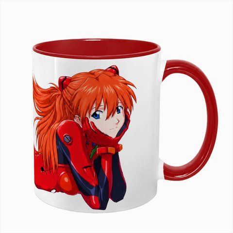 Чашка аниме, красная с принтом - Аска-Евангелион (Evangelion) 5.0.2.5 фото