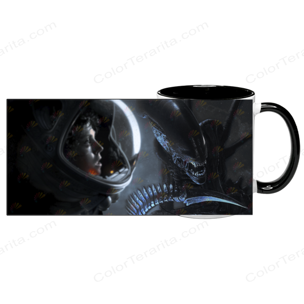 Чашка чорна з принтом - Чужий ( Alien ) 5.35 фото