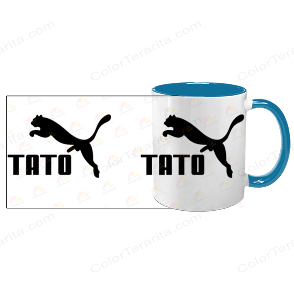 Чашка для Батька, блакитна з принтом: TATO (з пумою) 1.2.11 фото