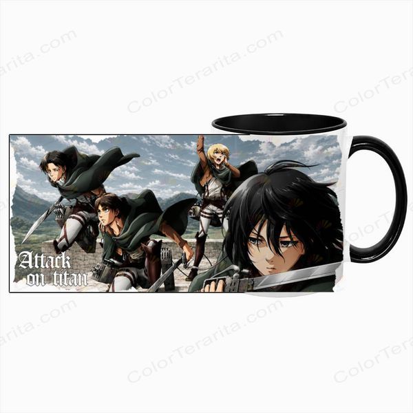 Чашка аніме, чорна з принтом - Корпус розвідників - Атака Титанів ( Attack on Titan ) 5.0.2.19 фото