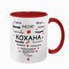 Чашка для Коханої, червона з принтом: Серце слів 2.1.2-F фото