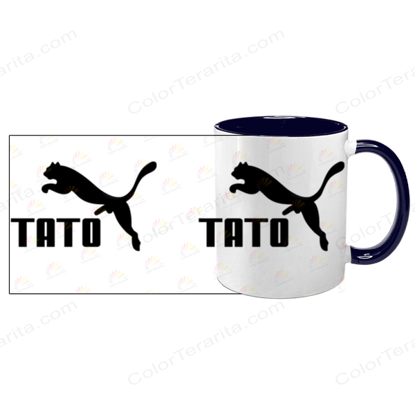 Чашка для Тата, темно-синя з принтом: TATO (з пумою) 1.2.11 фото
