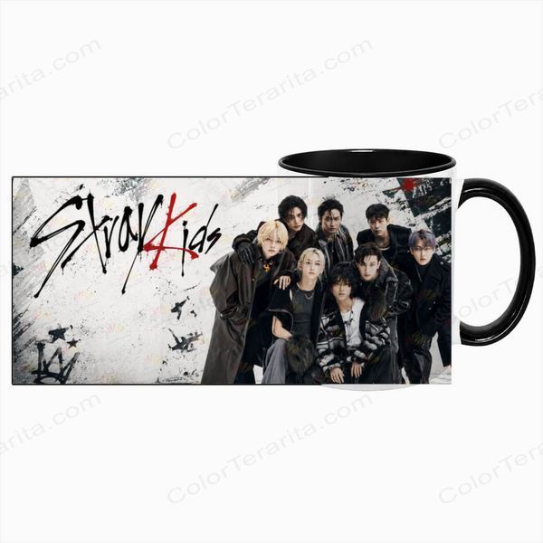 Чашка Stray Kids, черная с принтом - k-pop 5.0.3.1 фото