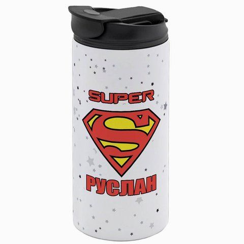 Термочашка именная, белая 450мл: SUPER именная 7.1.9-450TW фото