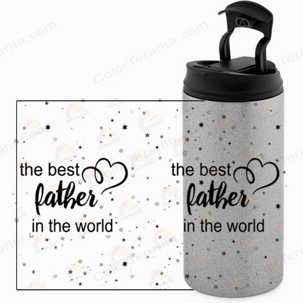 Термокружка для Тата, гліттер срібн. 450: the best Father 1.2.41-450GS фото