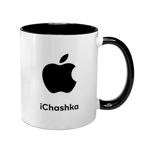 Чашка черная с принтом - Ichashka 10.112 фото