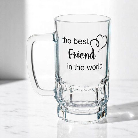Бокал для Друга, 0,55л пивной, прозрачный с принтом - the best friend 1.22.9-055KS фото