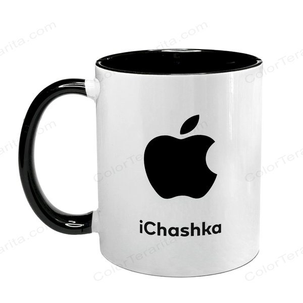 Чашка чорна з принтом - Ichashka 10.112 фото