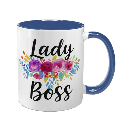 Чашка для керівниці, синя з принтом - lady Boss 8.1.20 фото