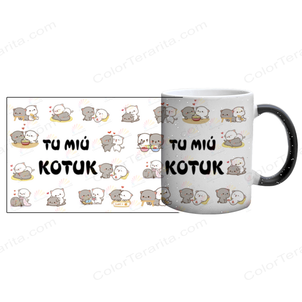Чашка хамелеон блестки для Любимого: Ты мой котик 2.2.9 фото