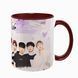 Чашка Stray Kids, бордовая с принтом - k-pop 5.0.3.6 фото