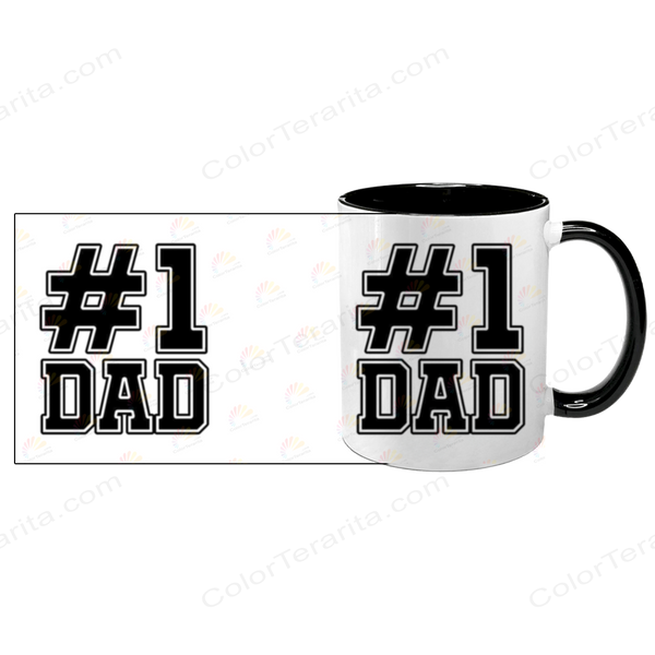 Чашка для Тата, чорна з принтом - №1 DAD 1.2.51-F фото