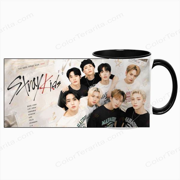 Чашка Stray Kids, черная с принтом - k-pop 5.0.3.4 фото