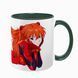 Чашка аніме, темно-зелена з принтом - Аска - Евангелион ( Evangelion ) 5.0.2.5 фото