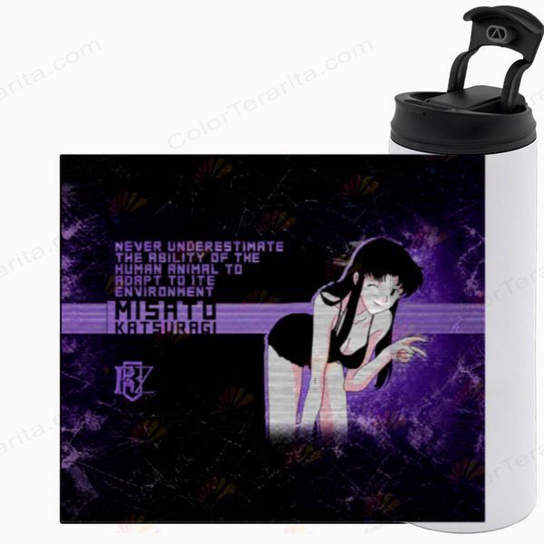 Термокружка Evangelion, біла 600мл FULL: Місато 5.0.2.44-600TW-FULL фото