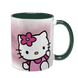 Чашка Hello Kitty, темно-зелена з принтом - хелло китти 5.39 фото