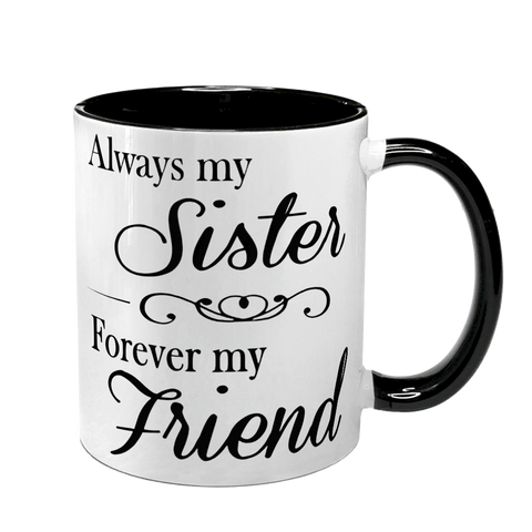 Чашка для Сестри, чорна з принтом - Always my Sister, Forever my Friend 1.11.39-F фото