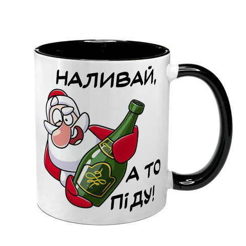 Чашка чорна з принтом - Новорічна Чашка 6.4.13 фото