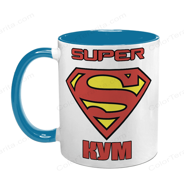 Чашка для Кума, блакитна з принтом - Super Кум 1.6.21-F фото