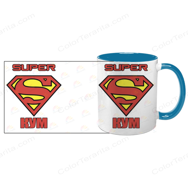 Чашка для Кума, блакитна з принтом - Super Кум 1.6.21-F фото